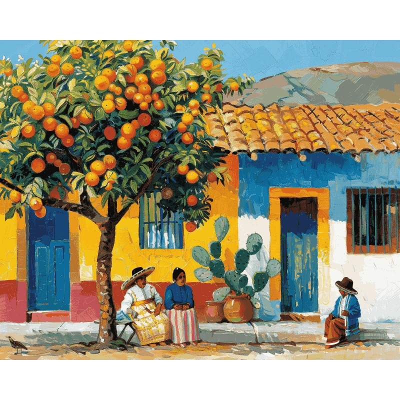 Village Life | Paint by Number - Paint by Numbers Kit