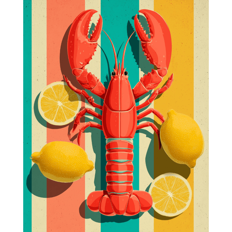 Lemon & Lobster Delight - Paint by Numbers Kit