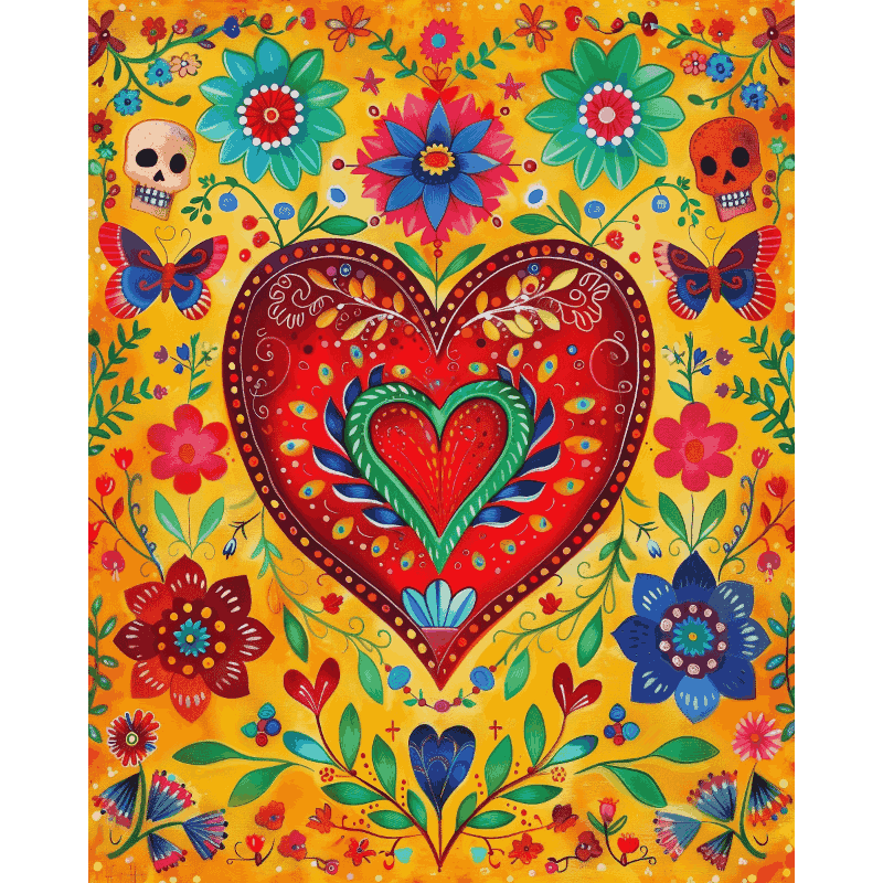Heart of Folk Art - Paint by Numbers Kit