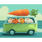 Veggie Adventure with Cuddly Pigs - Paint by Numbers Kit