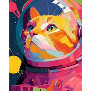 Galactic Cat Explorer - Paint by Numbers Kit