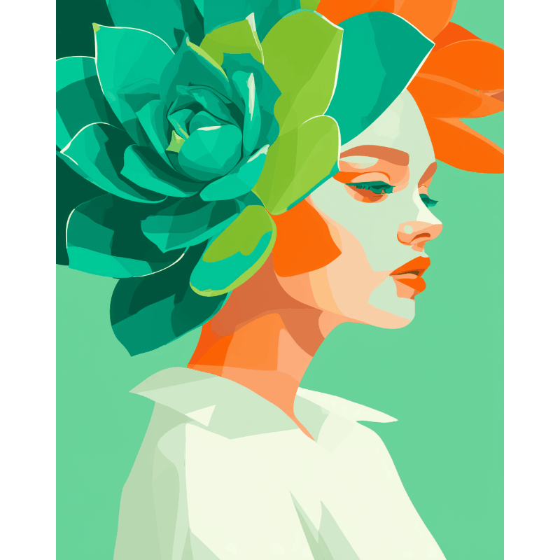 Floral Muse Portrait - Paint by Numbers Kit