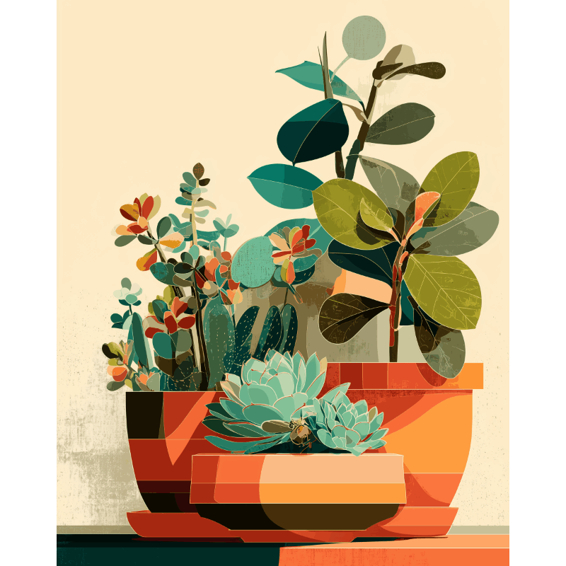 Succulent Serenity - Paint by Numbers Kit