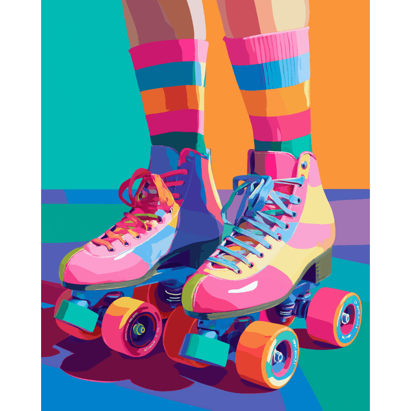 Retro Rainbow Vibes - Paint by Numbers Kit