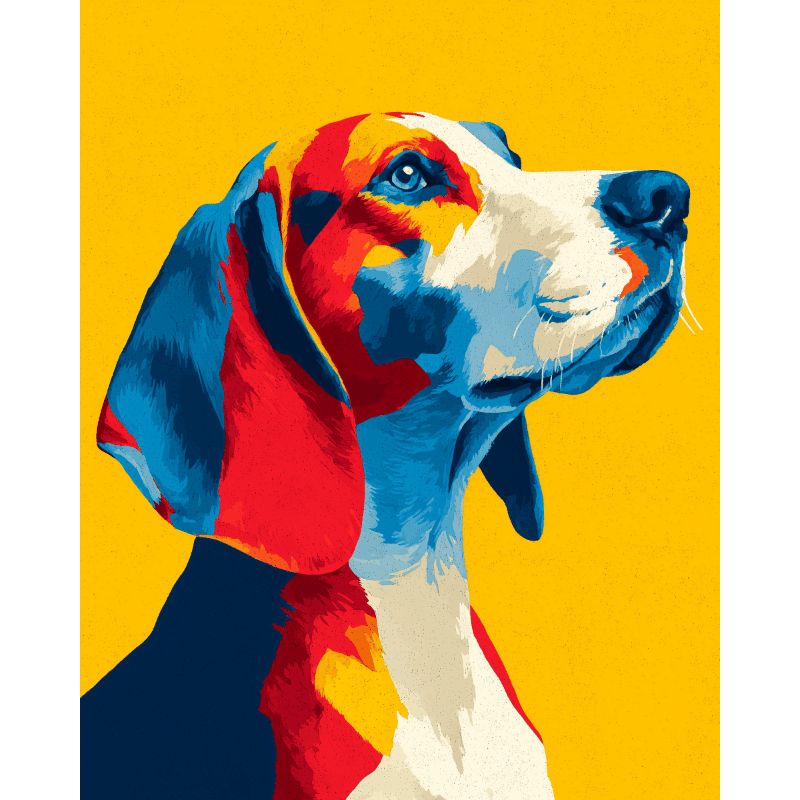 Colorful Beagle Joy - Paint by Numbers Kit