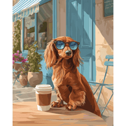 Chill Canine Coffee Break - Paint by Numbers Kit