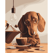 Coffee & Cuddles Dachshund - Paint by Numbers Kit