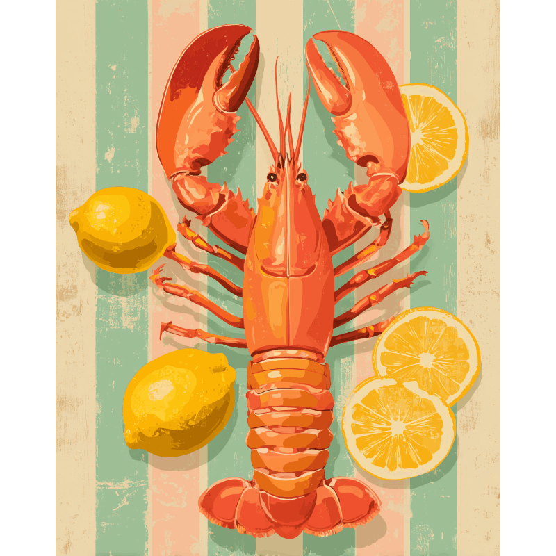 Lemon Seafood Feast - Paint by Numbers Kit