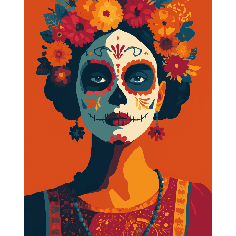 Colorful Día de los Muertos - Paint by Numbers Kit