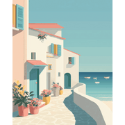 Mediterranean Coastal Escape - Paint by Numbers Kit