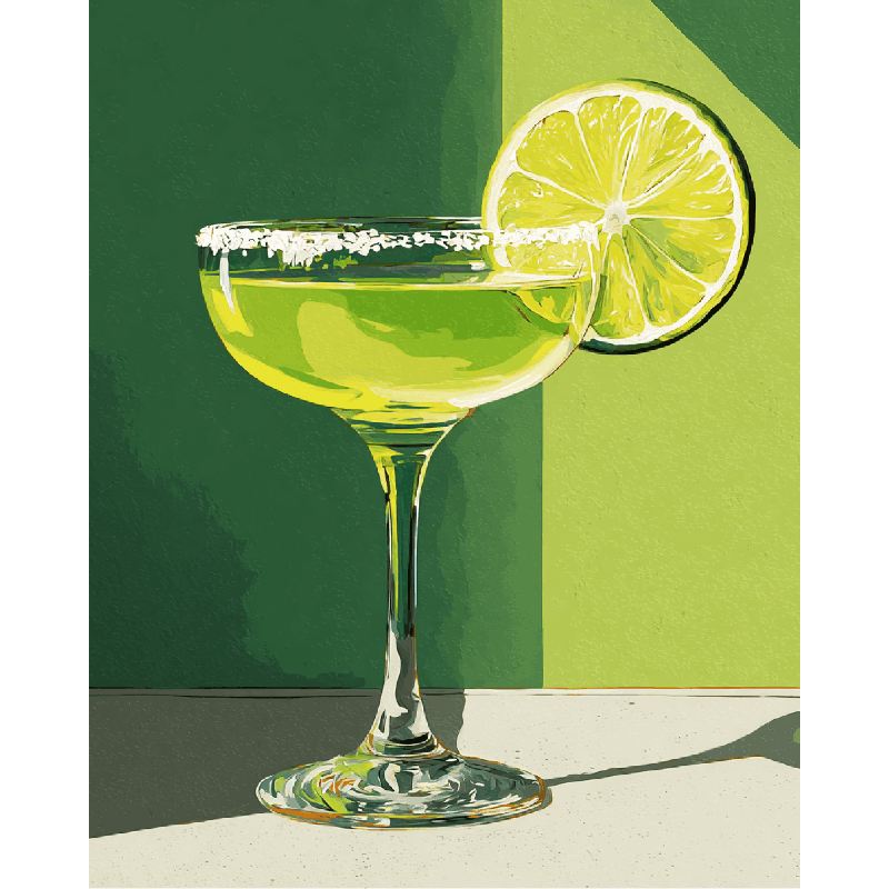 Citrus Kick: Lime Margarita - Paint by Numbers Kit