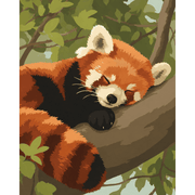 Cozy Red Panda Rest - Paint by Numbers Kit