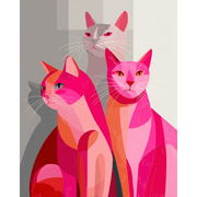 Soft Pink Feline Friends - Paint by Numbers Kit