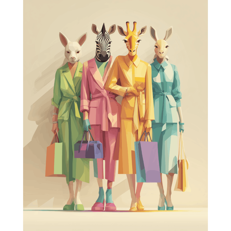 Fashionably Wild Giraffe - Paint by Numbers Kit