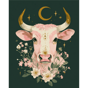 Mystic Taurus with Flowers - Paint by Numbers Kit