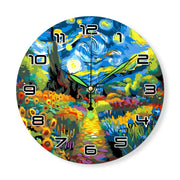 Starry Night & Blossoming Fields Clock - Paint by Numbers Kit