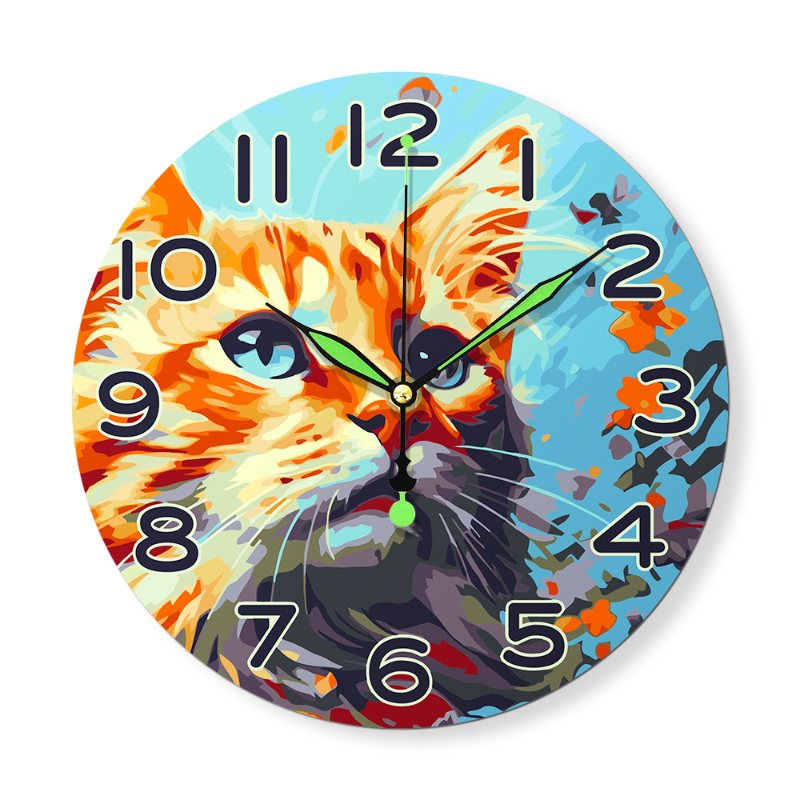 Charming Cat Clock – Artistic Timepiece - Paint by Numbers Kit
