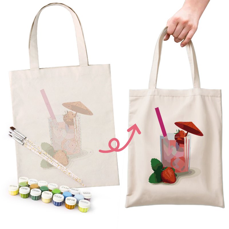 Strawberry Daiquiri Tote – Paint & Sip - Detail 6