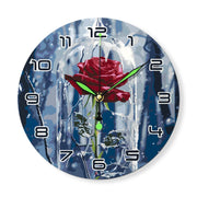 Romantic Rose in a Glass Clock - Paint by Numbers Kit