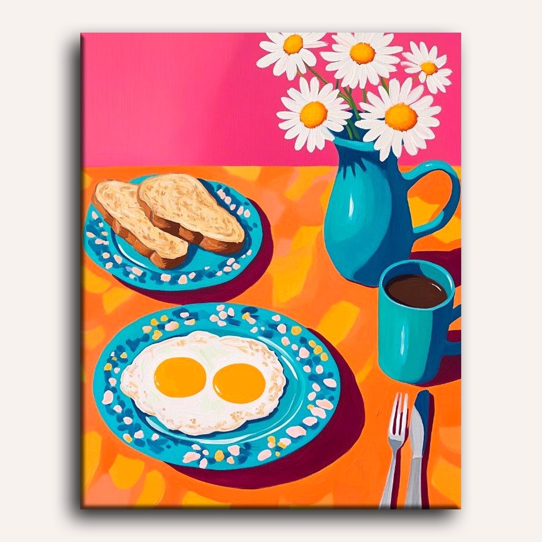 Morning Breakfast with Daisies - Detail 2