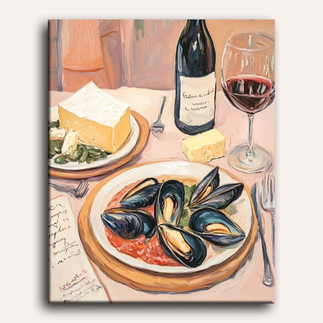 Mussels & Wine Dinner Scene - Detail 2