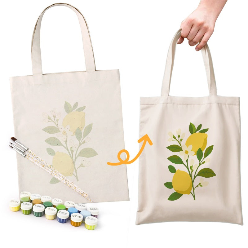 Lemon Plant Paint Tote - Detail 10
