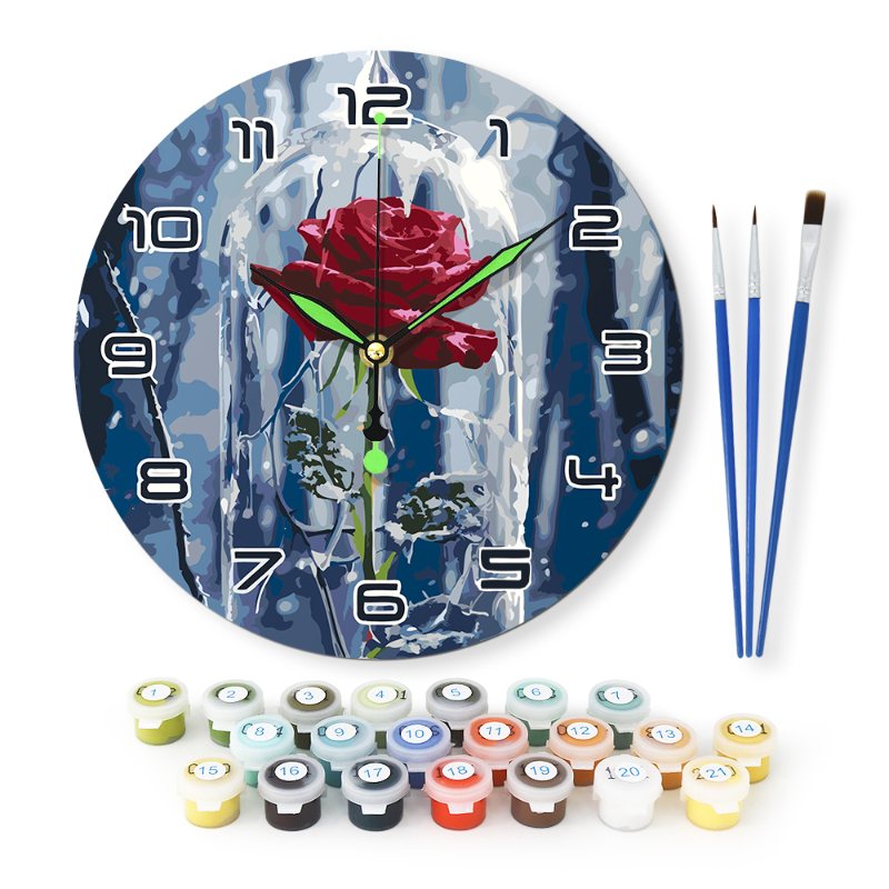Romantic Rose in a Glass Clock - Detail 2