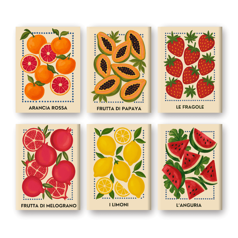 Italian Fruit Feast Mini Collection - Paint by Numbers Kit