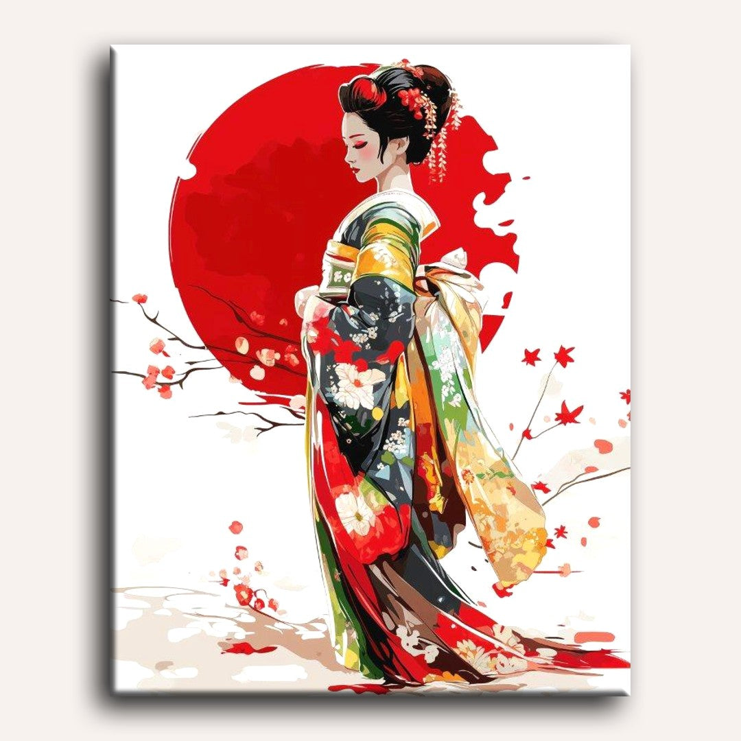 Graceful Geisha: Paint by Numbers - Detail 2