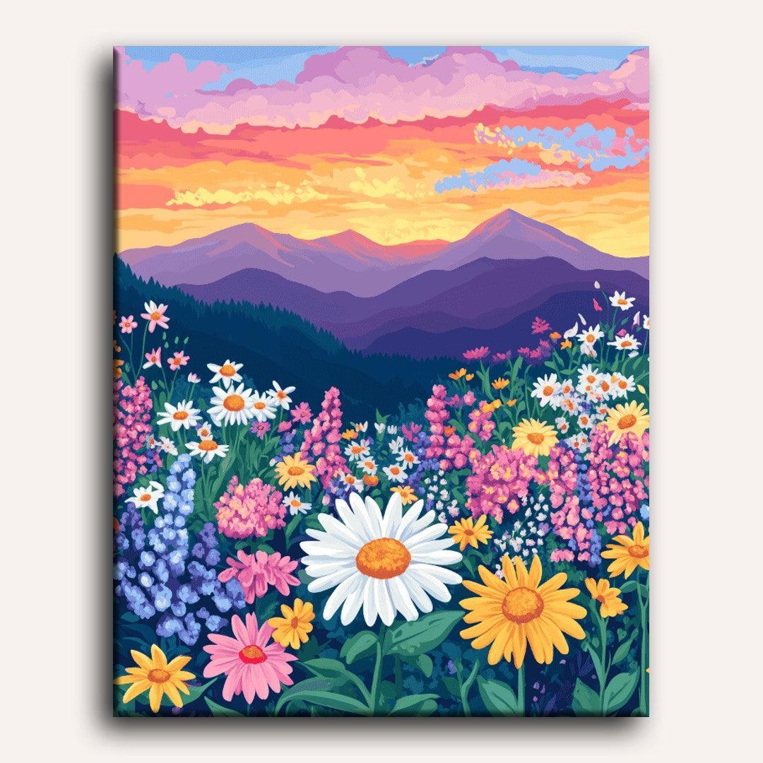 Vivid Flower Fields Landscape - Detail 2