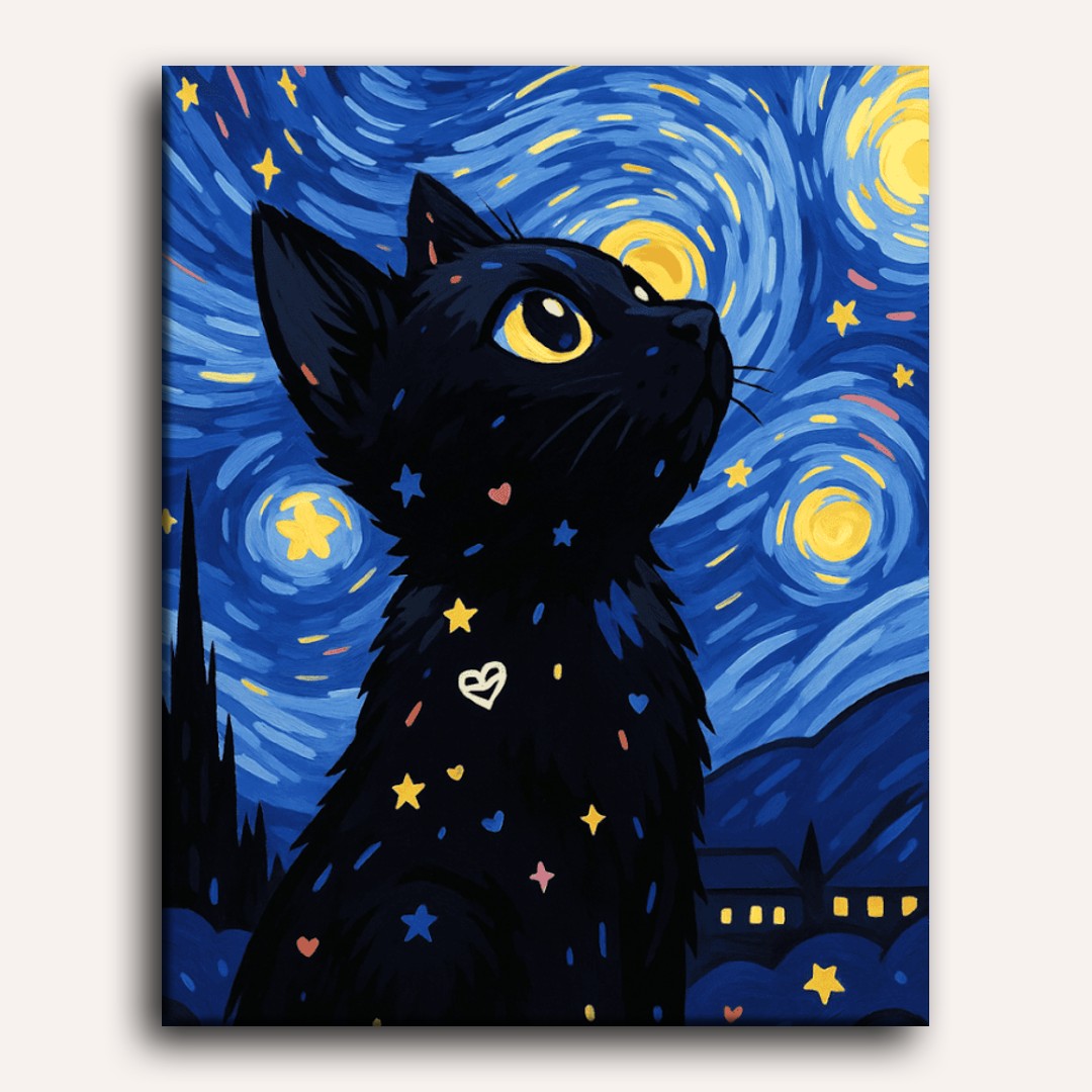 Starry Night Cat - Detail 2