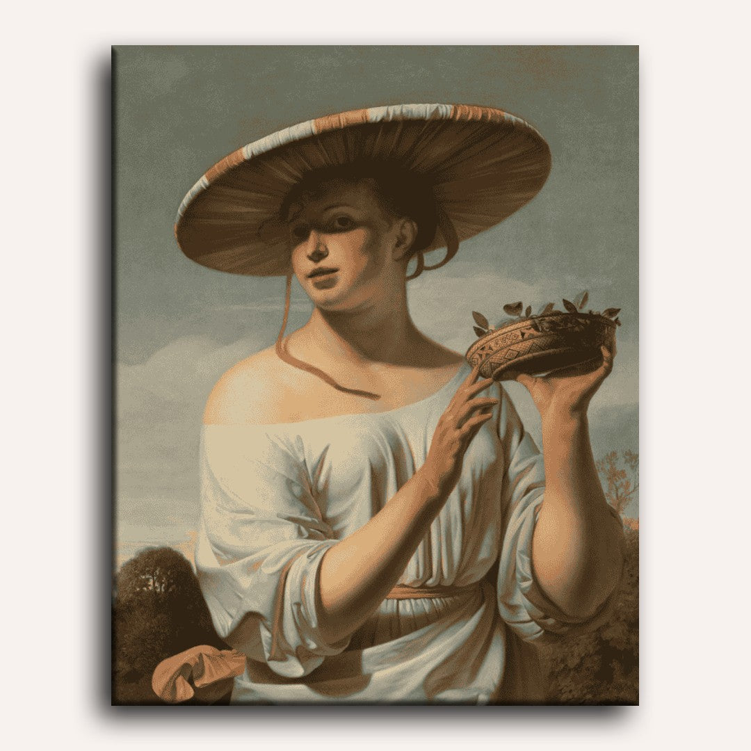 Woman in a Elegant Wide-Brim Hat - Detail 2