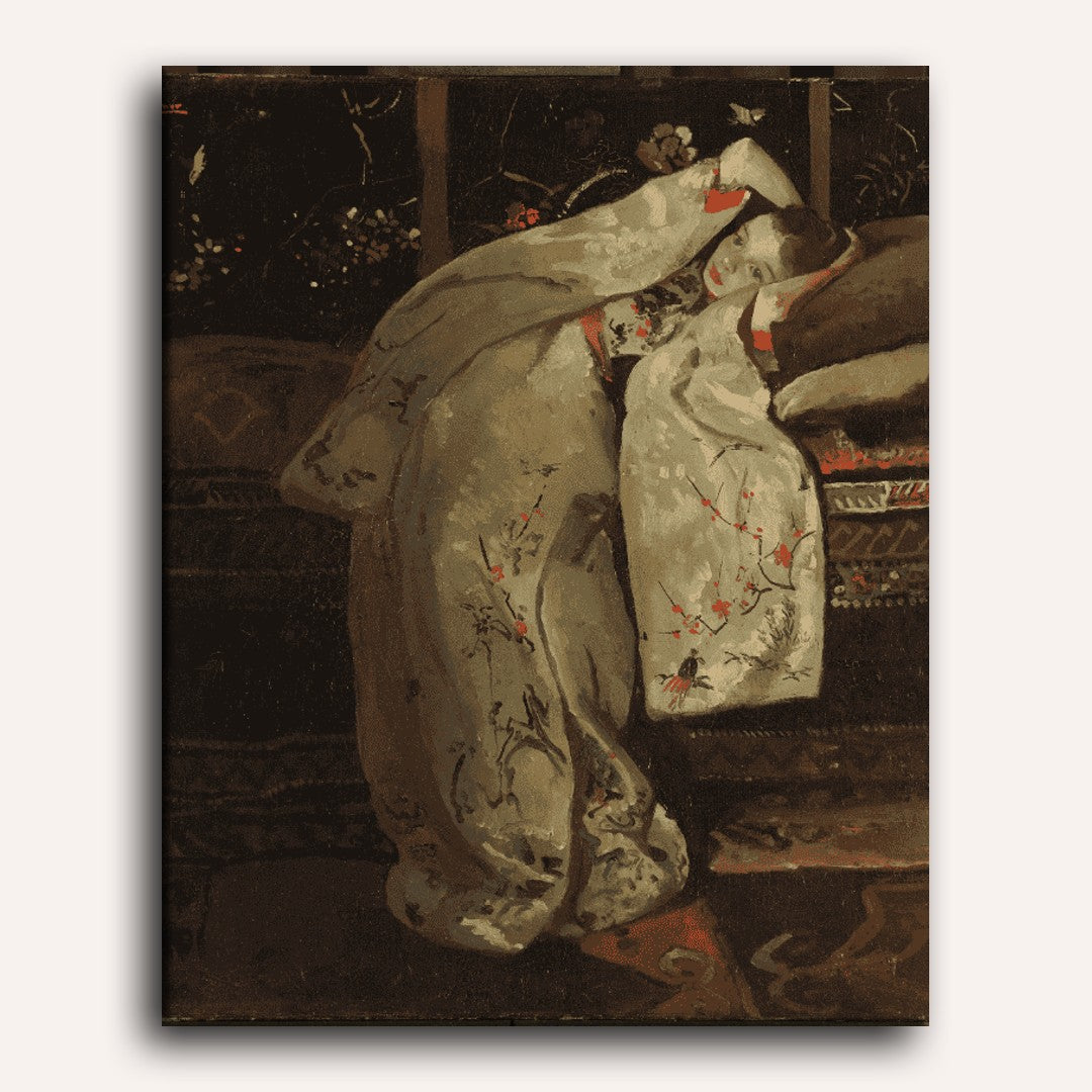 Graceful Girl in a White Kimono - Detail 2