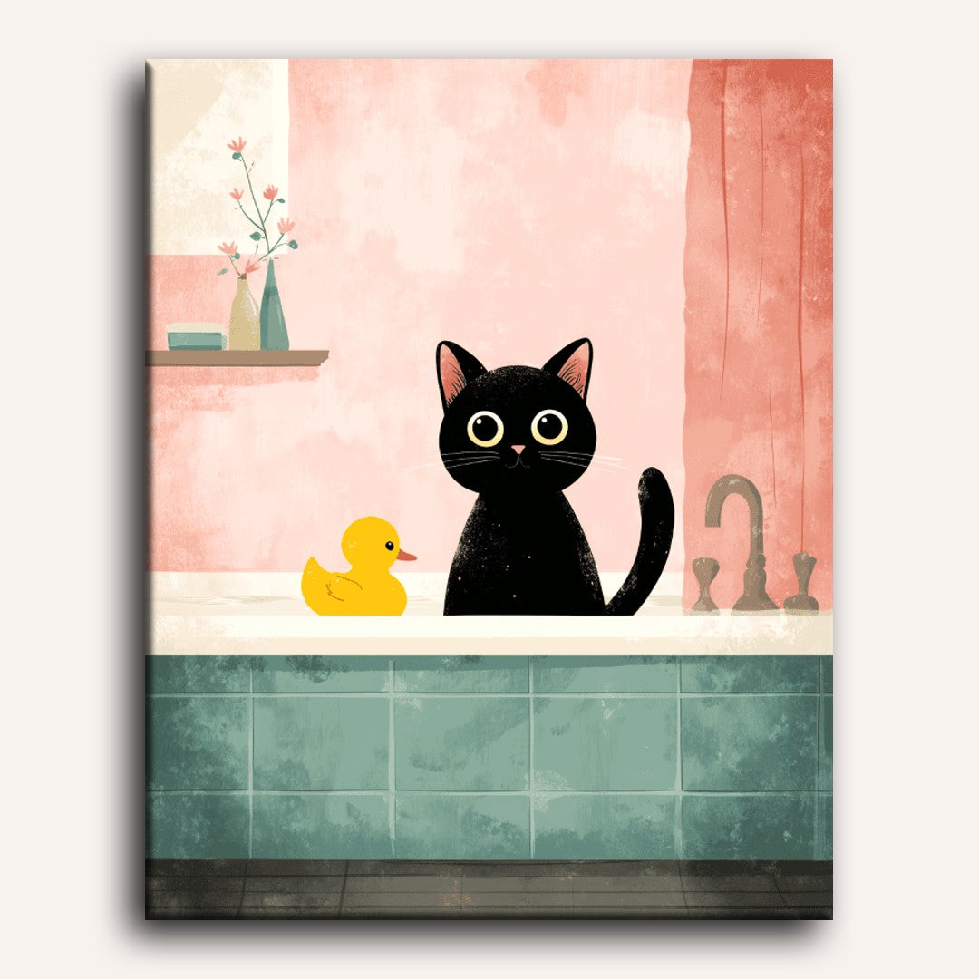 Bath Time Feline | Paint by Number - Detail 2