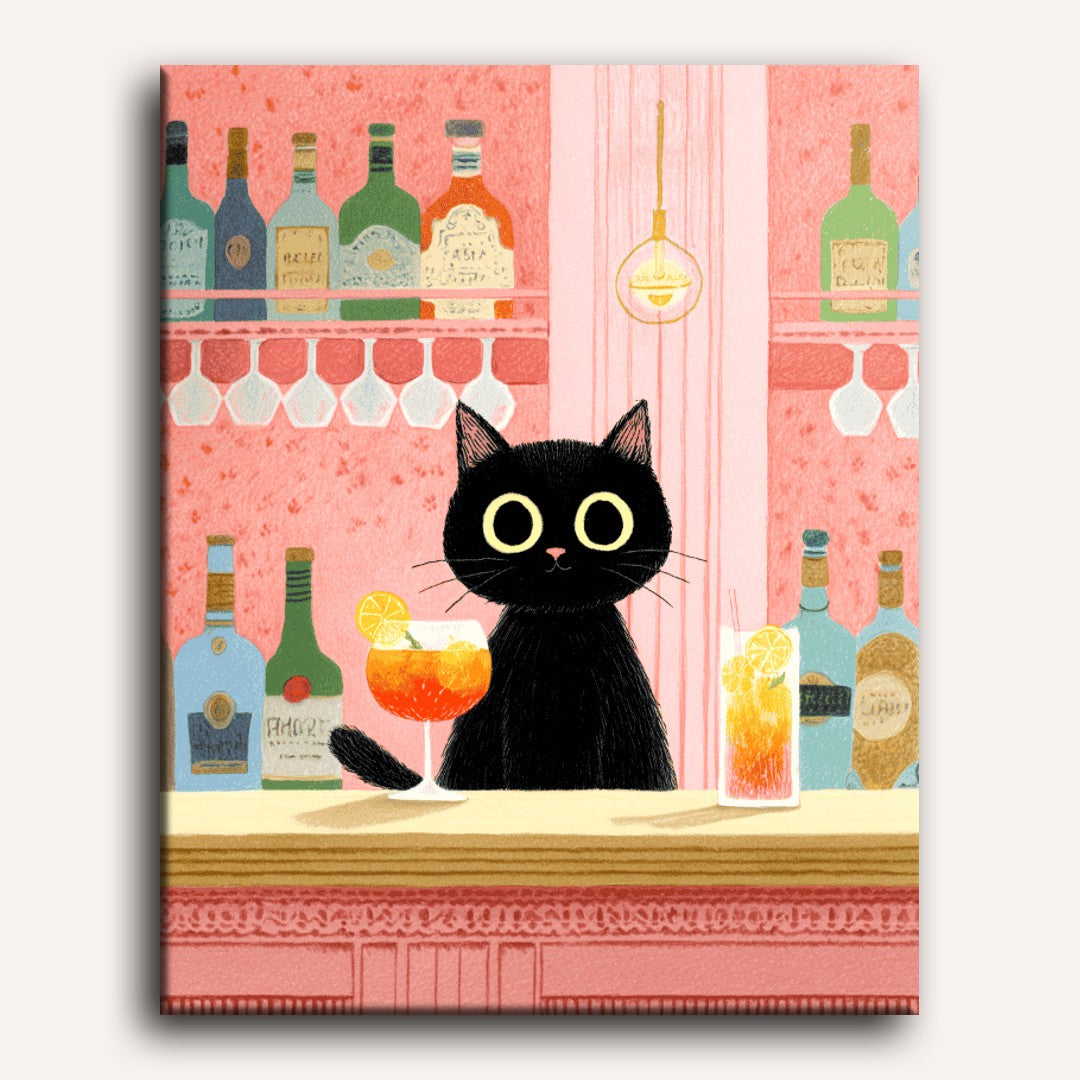 Barside Black Cat | Paint by Number - Detail 2