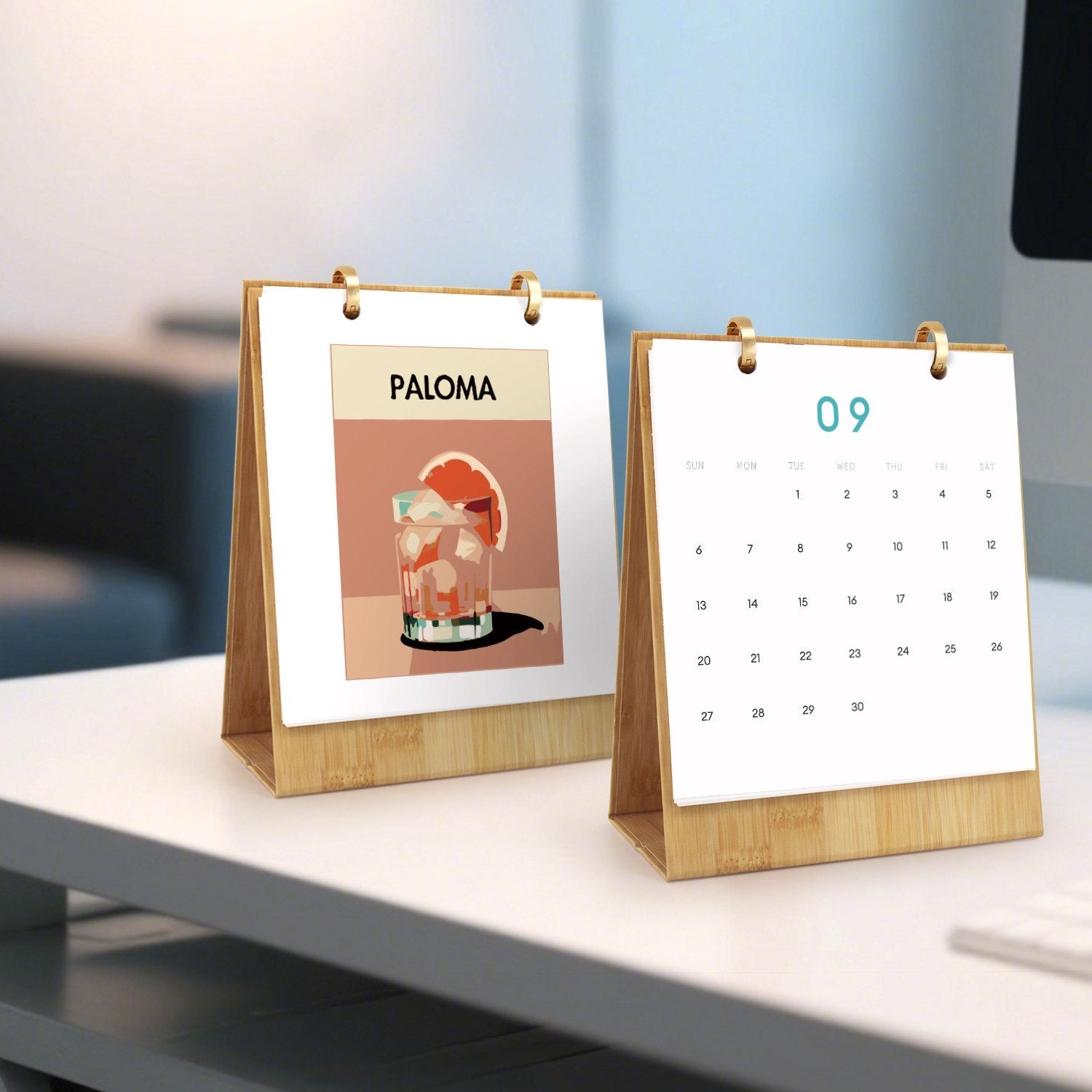 Elegant Cocktail Art Desk Calendar 2026 - Detail 3