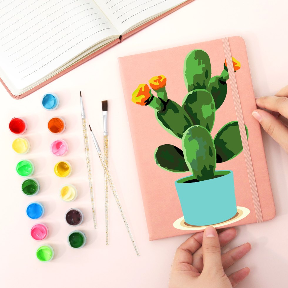Cactus Bliss: Paint by Numbers Notebook - Detail 5