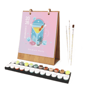 Colorful Cocktail Scenes Calendar 2026 - Paint by Numbers Kit