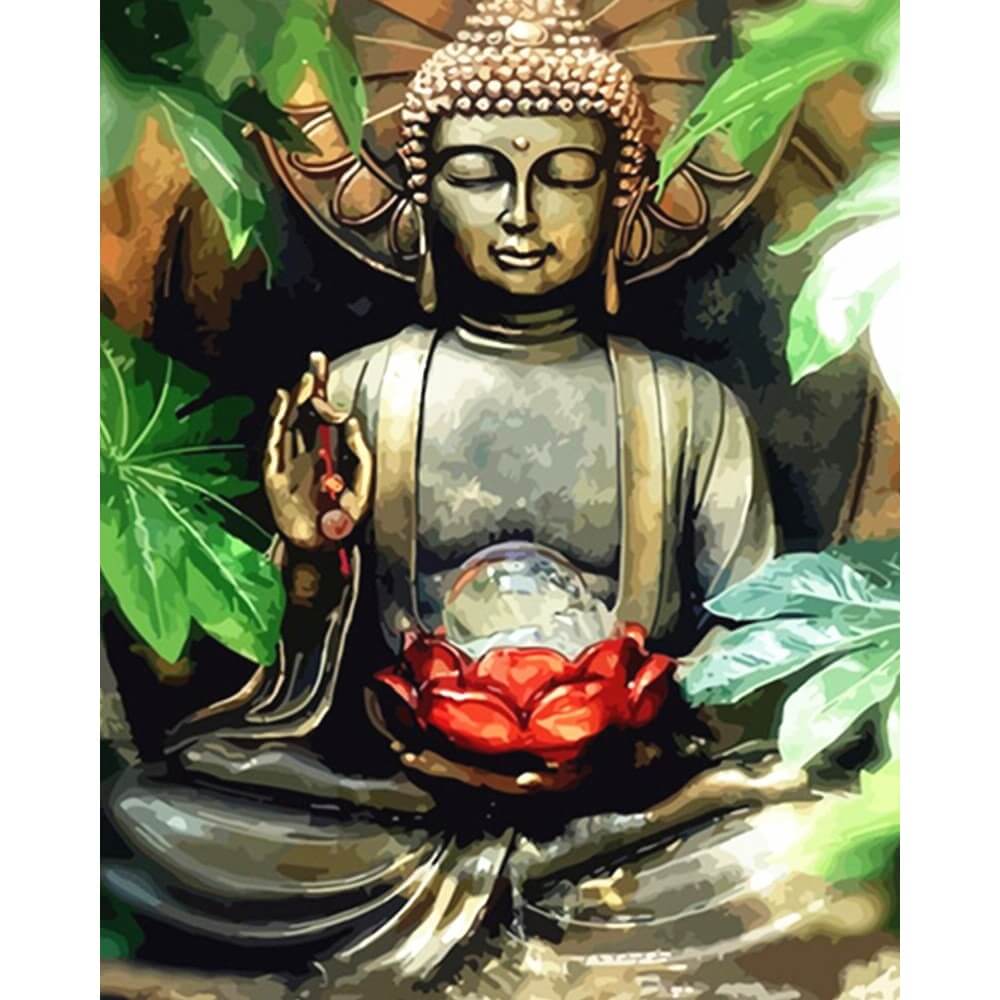 Serene Buddha in Vibrant Colors - Paint by Numbers Kit