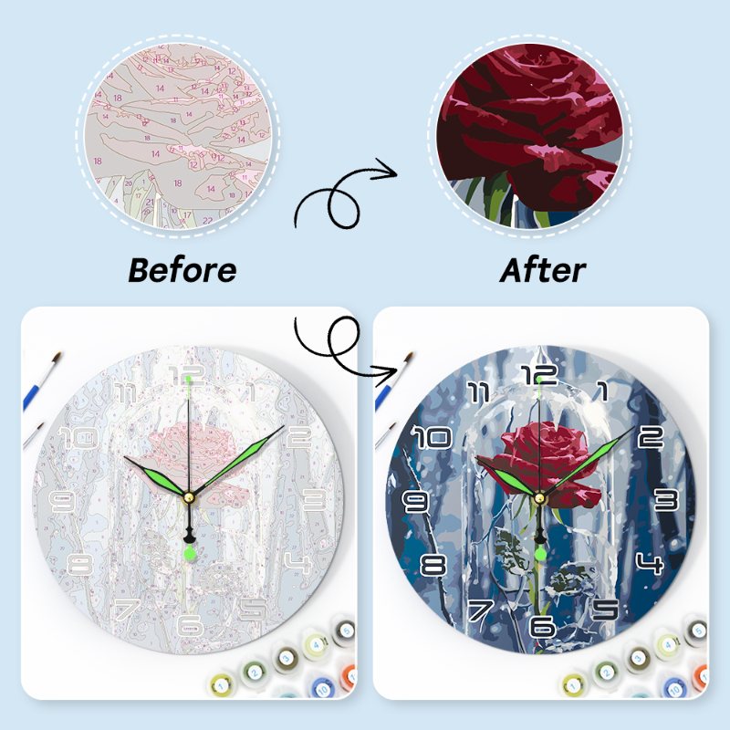 Romantic Rose in a Glass Clock - Detail 10