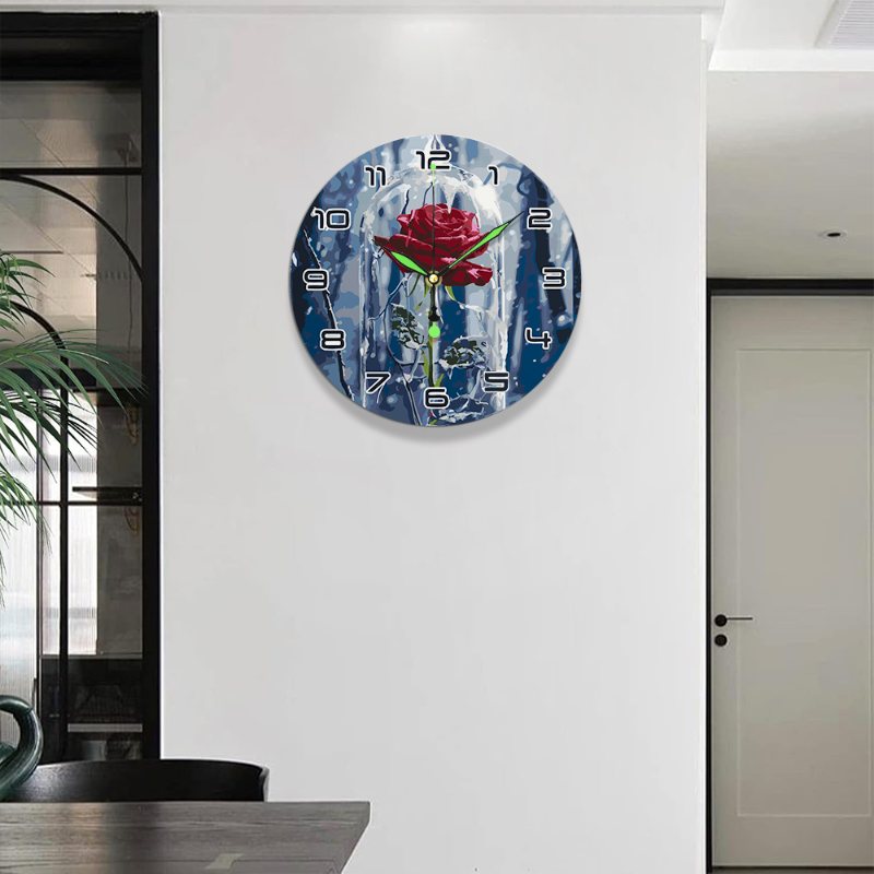 Romantic Rose in a Glass Clock - Detail 3