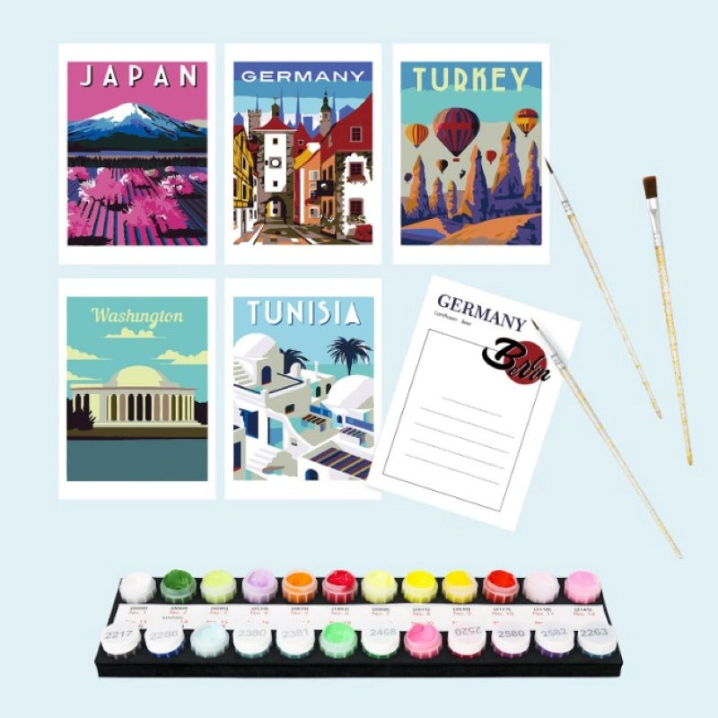 World Flavors Postcard Collection - Paint by Numbers Kit