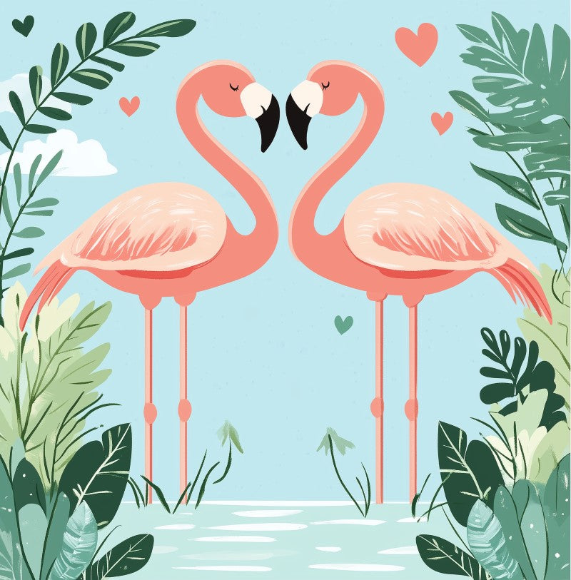Flamingo Love Duo - Paint by Numbers Kit