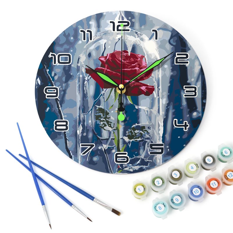 Romantic Rose in a Glass Clock - Detail 8
