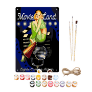 Cinematic Movieland Metal Poster - Paint by Numbers Kit
