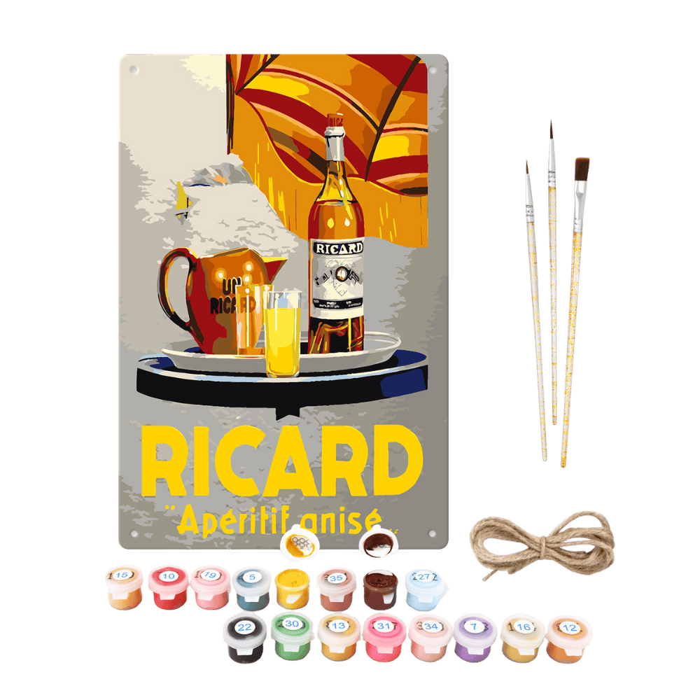 Elegant Ricard Aperitif Scene - Paint by Numbers Kit