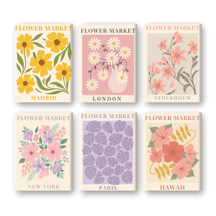 Blooming Market Mini Paintings - Paint by Numbers Kit