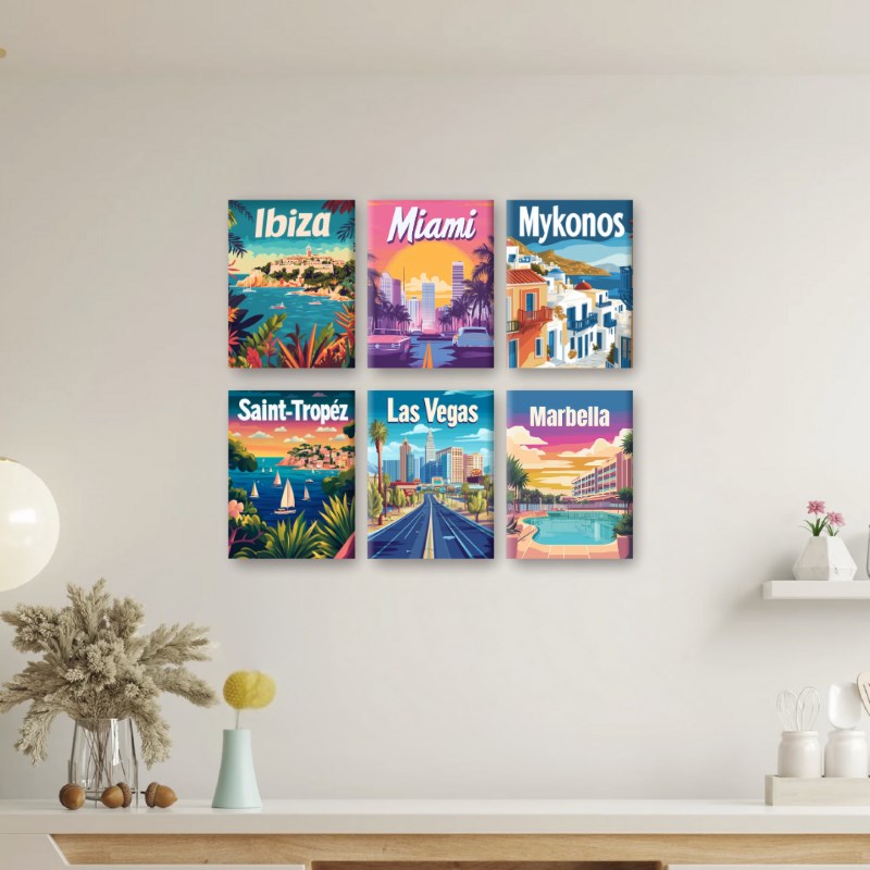 Vibrant Travel Postcards Set - Detail 2