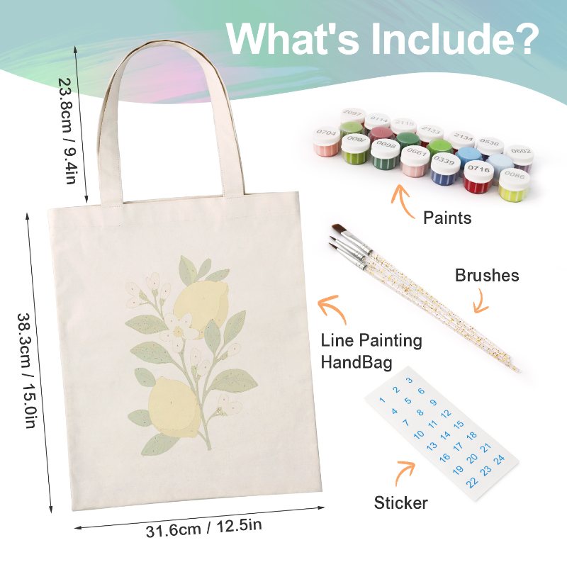 Lemon Plant Paint Tote - Detail 5
