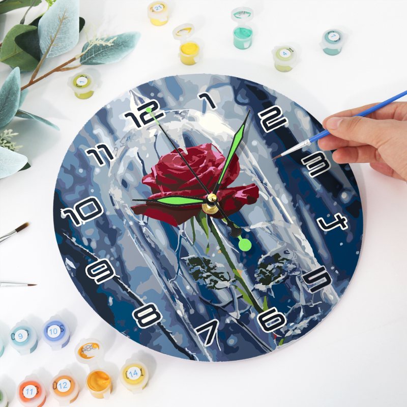 Romantic Rose in a Glass Clock - Detail 7
